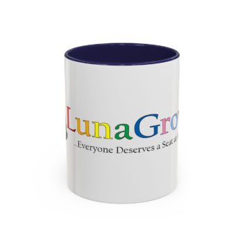 Vibrant Color LunaGrown Coffee Mug - Everyone Deserves a Seat at the Table - 11oz, Navy