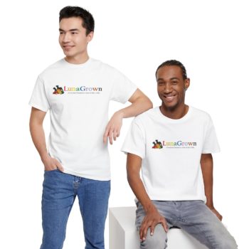 LunaGrown Unisex Heavy Cotton Tee | front and back design - White, 2XL