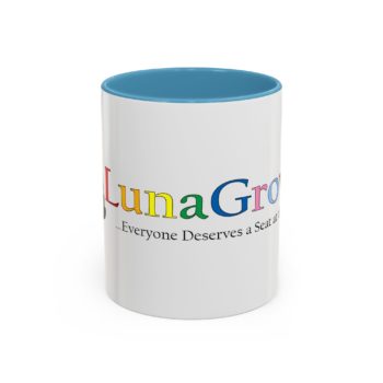 Vibrant Color LunaGrown Coffee Mug - Everyone Deserves a Seat at the Table - 11oz, Light Blue