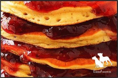LunaGrown Cranberry Jam stacked pancakes