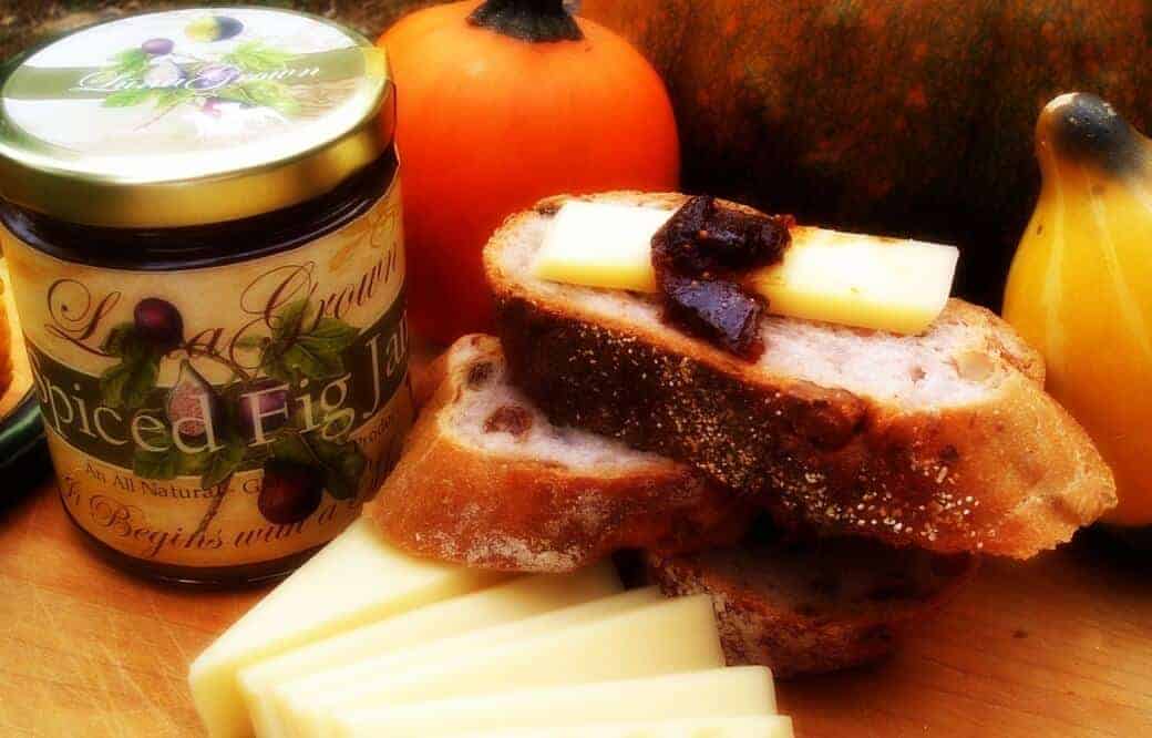 LunaGrown Fig Jam and Swiss on Bread