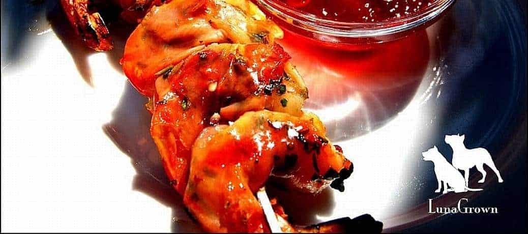 Jam glazed shrimp