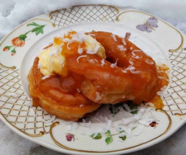 apricot jam glazed donut