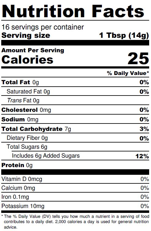 Black Forest Preserves Nutrition