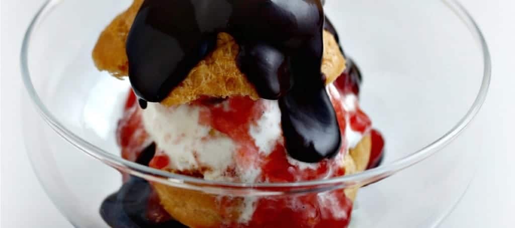 Profiteroles with LunaGrown Strawberry Jam