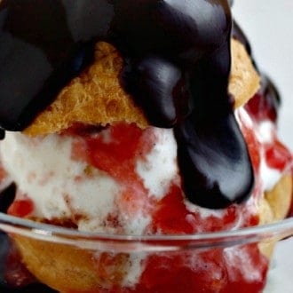 blood orange profiteroles