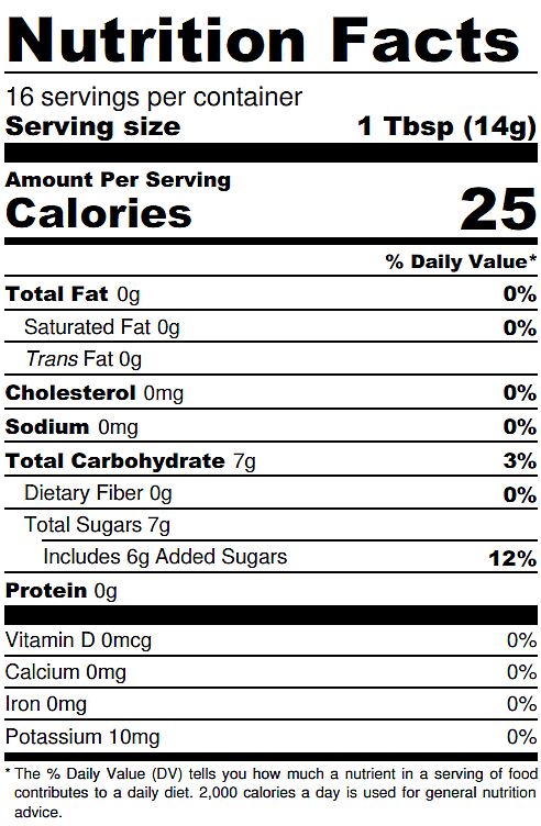 lunagrown candy apple jelly nutrition panel