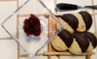 Cherry Berry Jam from LunaGrown with shortbread