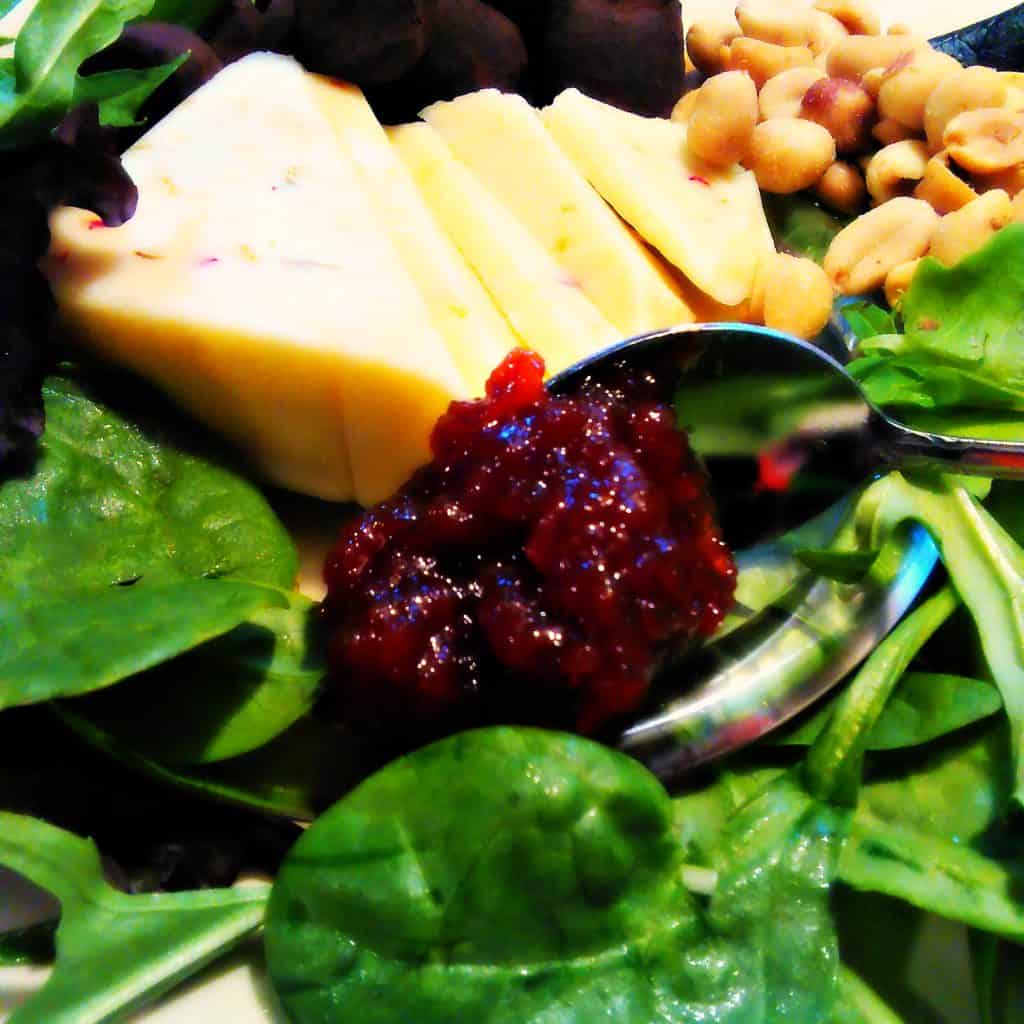 Cherry Jam with Spinach and Cheese