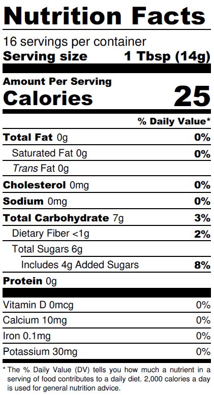 lunagrown chocolate fig nutrition panel