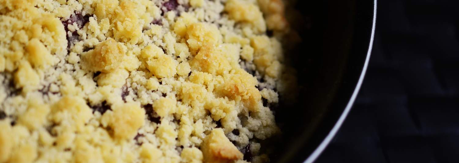 Coffee Cake with fresh berries and jam