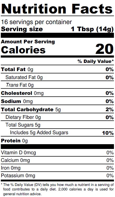 lunagrown black plum jam nutrition label