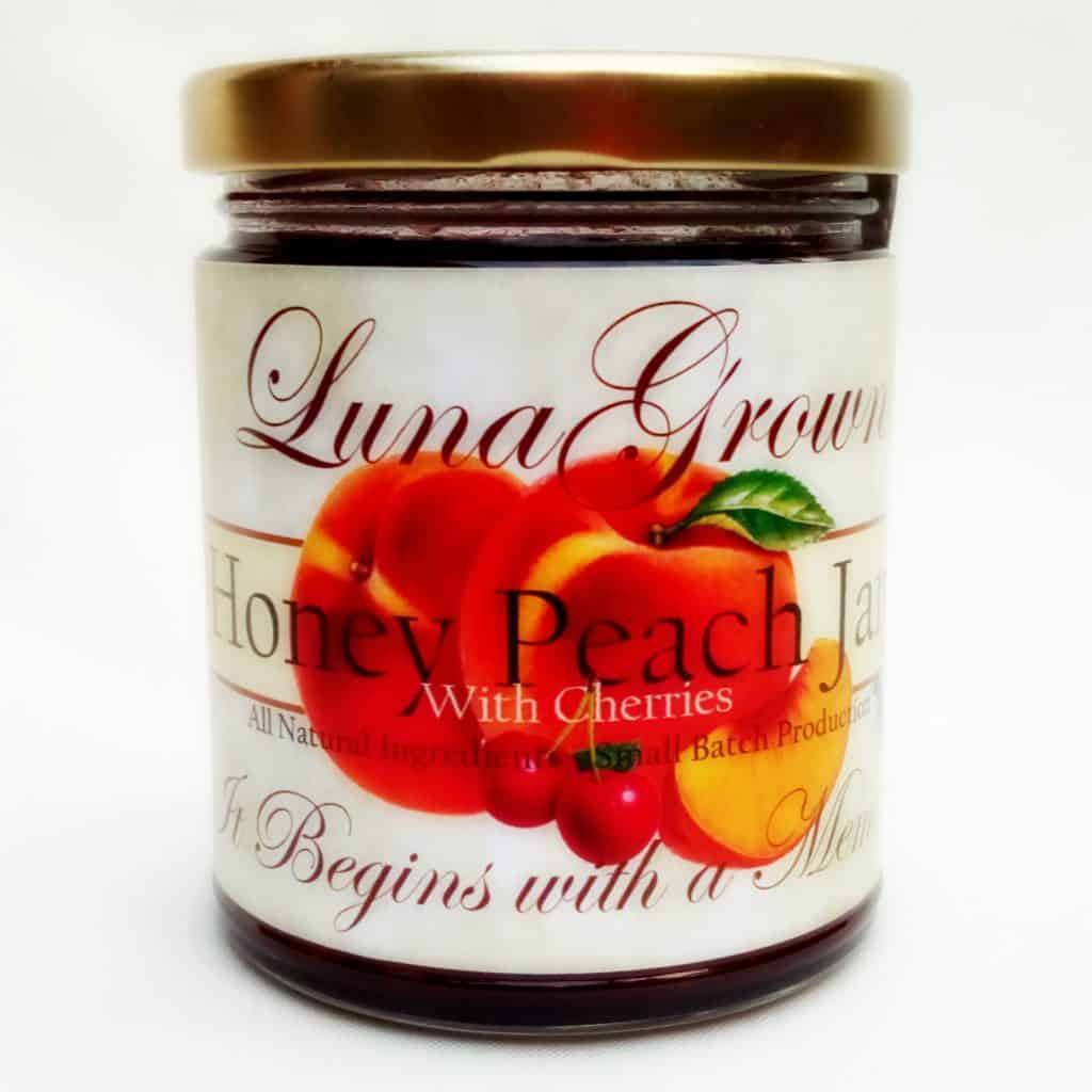 lunagrown honey peach jam with cherry 2018