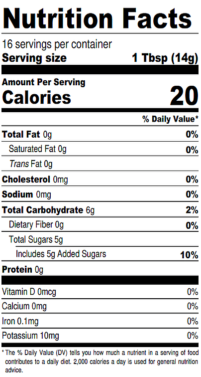 blackberry nutrition label LunaGrown