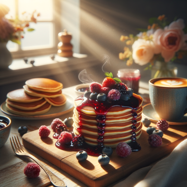 Razzelberry jam on Pancakes