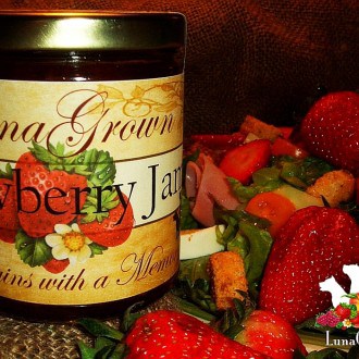 strawberry jam with salad