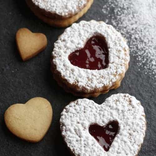 Jam filled valentine cookies